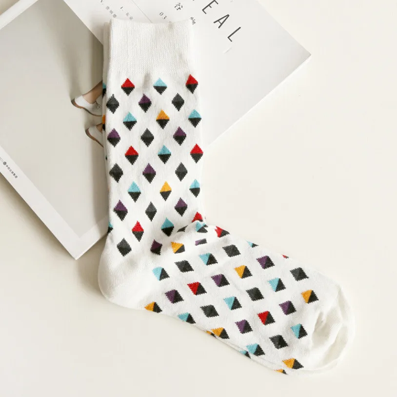 2019, Новая мода Горячие для мужчин повседневное с геометрическим принтом носки для девочек милые унисекс носки свободные Корабль T4