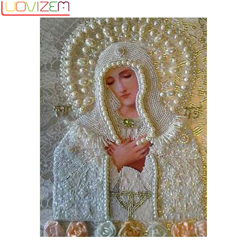 

Diy Diamonds Painting Religiou 5D Round Diamonds Cross Stitch Diamonds Embroidered Mosaic Home Decor Gift 2018 New LUOVIZEM L156
