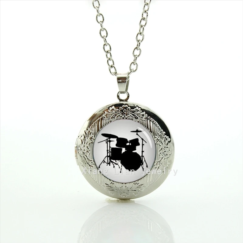 

Collares Collier New Design High Quality Fashion Locket Necklace Drum Kit , Mens Musician Instrument Stylish Gift Jewelry T370