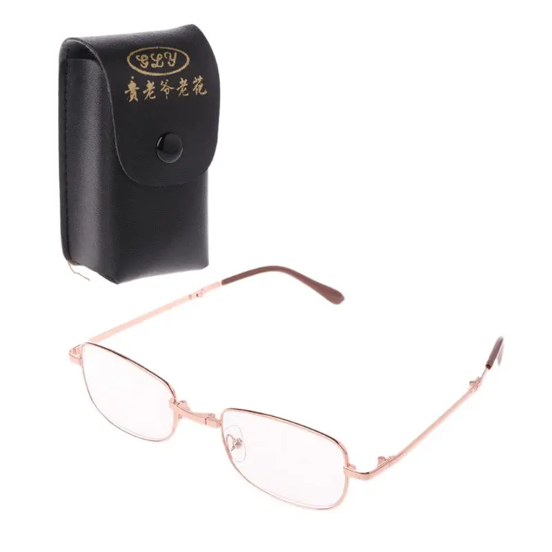 

1pc Folding Metal Reading Glasses +1.0 1.5 2.0 2.5 3.0 3.5 4.0 Diopter With Case