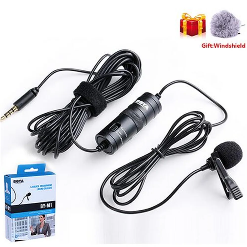 

BOYA BY-M1 Professional Smartphone Microfone 6M Lavalier Microphone Audio Video Recorder Interview for DSLR Camcorder Camera