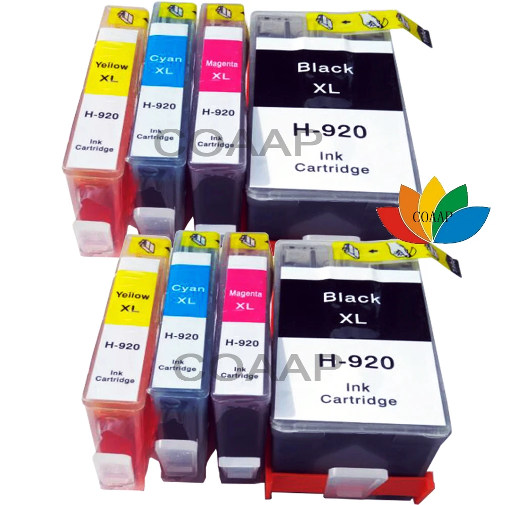 8 Compatible hp920 ink cartridge for HP 920XL ink cartridge with chip arc for hp officejet 6500a