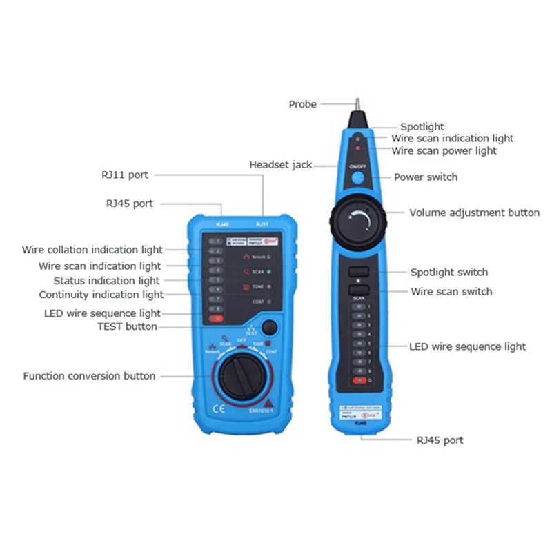 BSIDE RJ11 RJ45 Кабельный тестер FWT11 Cat5 Cat6 телефонный провод трекер Tracer тонер Ethernet LAN