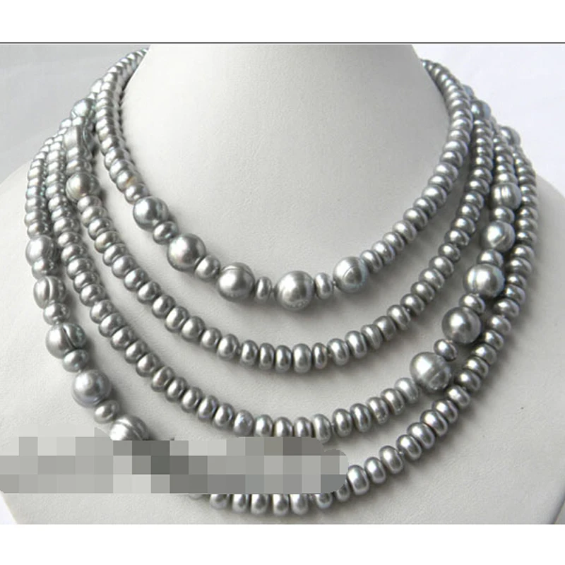 

DJG115 70" Gray Flat Round 11MM Round Freshwater Pearl Necklace (A0513)
