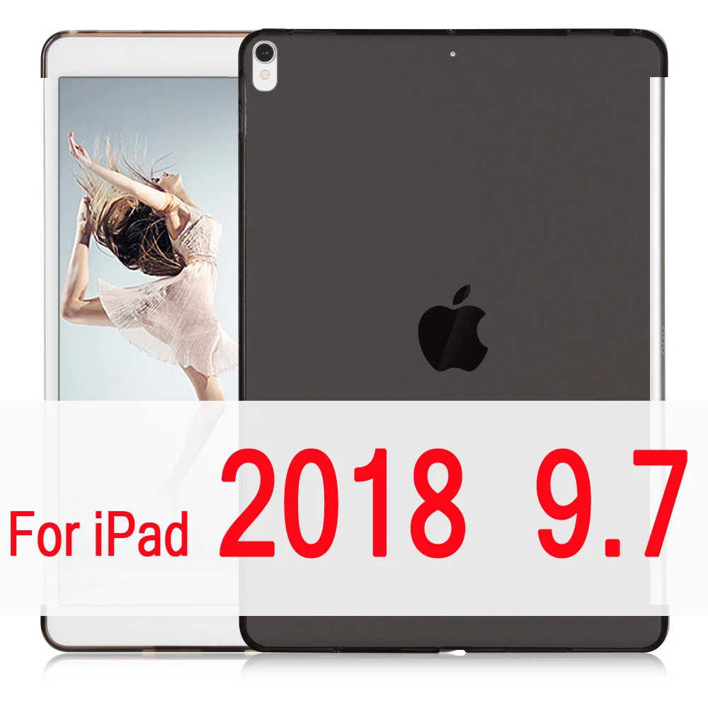 Чехол для iPad Pro 10,5/iPad, силиконовый мягкий чехол на заднюю панель, подходит для смарт-клавиатуры, тонкая задняя оболочка для iPad 9,7 - Цвет: Black 9.7