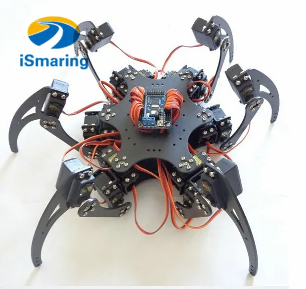 

Official iSmaring F17328 18DOF Aluminium Hexapod Robotic Spider Six Legs Robot Frame Kit without Remote Controller