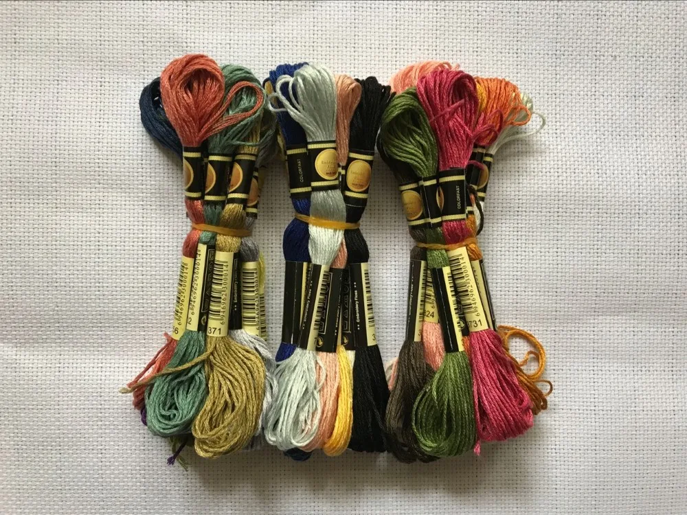 Цветная нить для ручной вышивки нитки крестом skeins полный ассортимент цветов