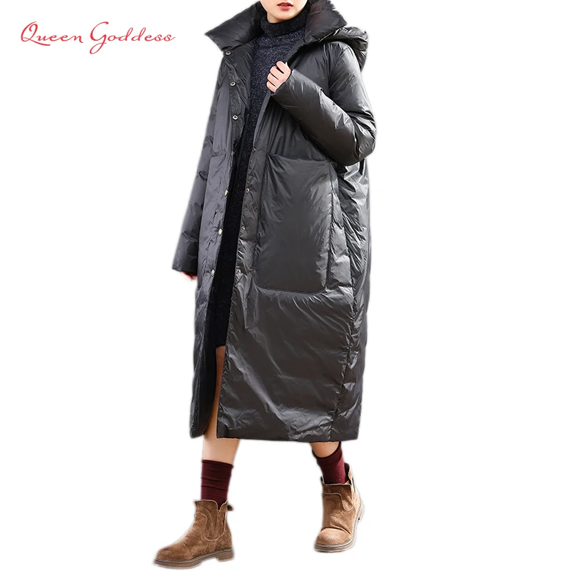 Goede 2019 originele ontwerp eenvoudige en losse cocon soort causale stijl winter en lente warme vrouwen eend donsjack grote maat verzamelen