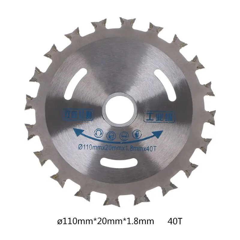 4 "110 мм режущий пильный диск 40-Tooth двухсторонний наконечник карбида для твердого дерева тонкий железный пластик