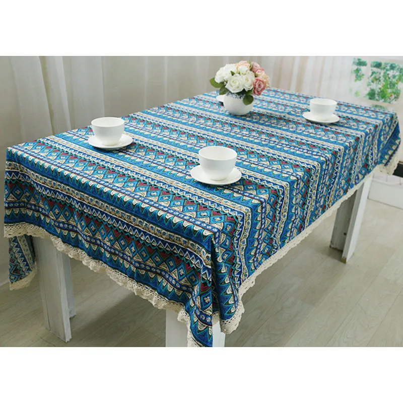 Folk Custom Table Cloth Retro Cotton/Linen Table Cloths Printed Home