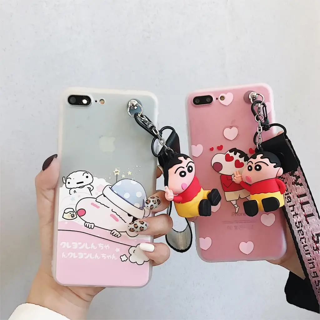 Для iPhone XS Max милый 3D Crayon Shin Chan чехол для X XR 6 7 8plus мультяшный Телефон задняя крышка +