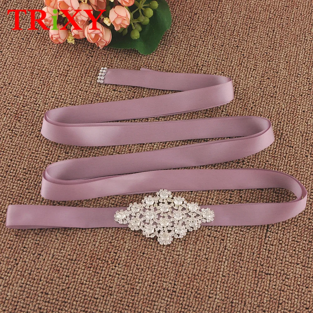 

TRiXY S06 Rhinestones Wedding Belt Sash Silver Diamond Crystal Bridal Belt Wedding Dress Belt Wedding Decoration