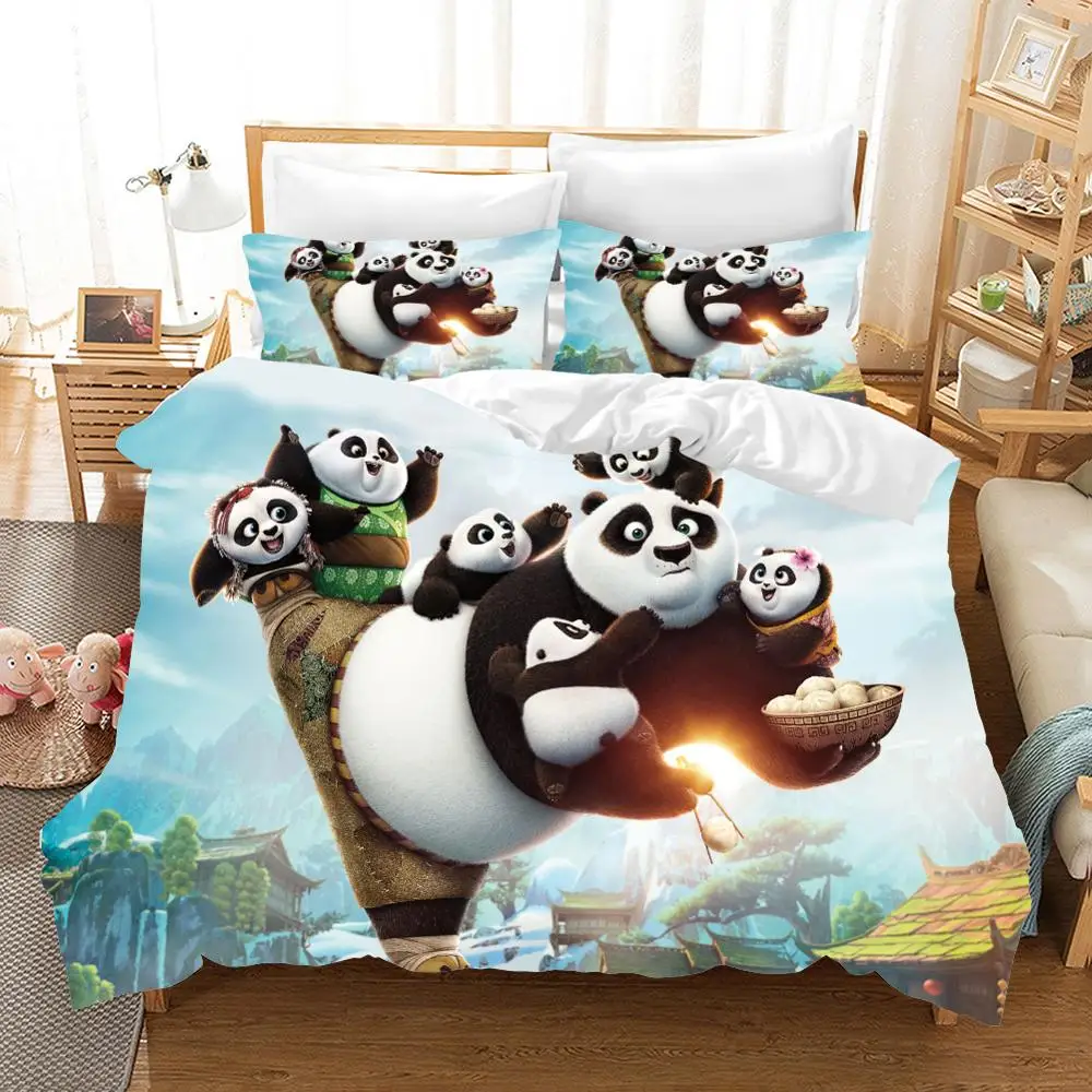 

3D print Bedding set Cartoon Kung Fu Panda friends'/lovers' gift, Duvet cover set Home Textiles