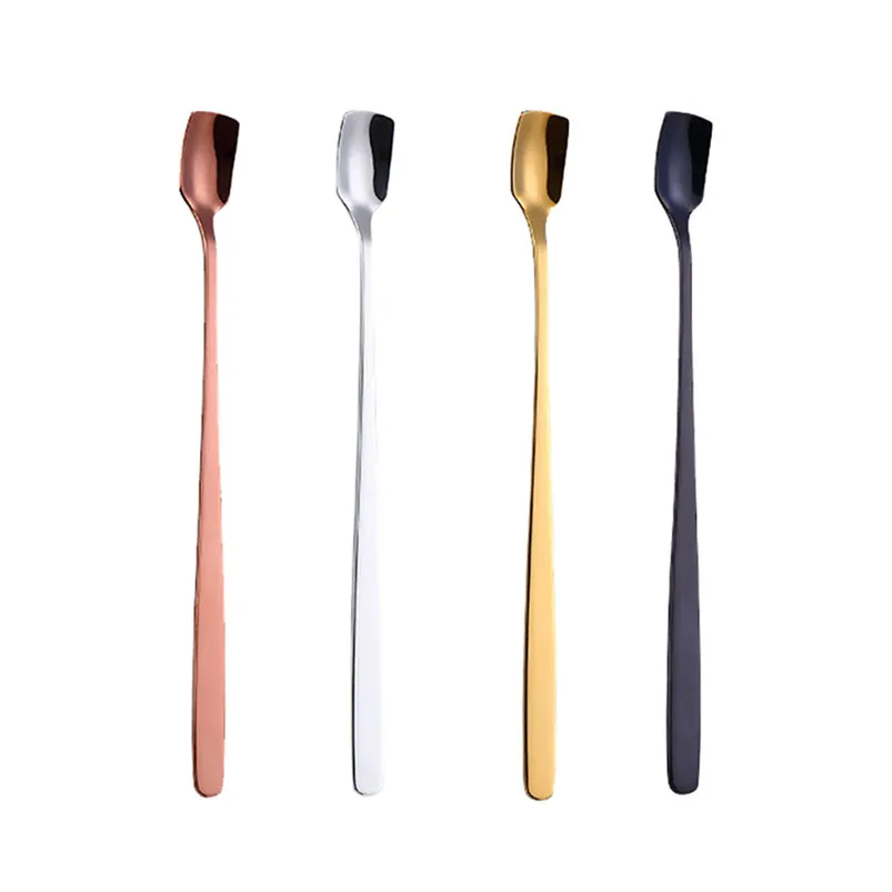 Stainless Steel Long Teaspoon Stir Spoons Coffee Tea Spoon Flatware Drinking Tools Unique Creative Appearance 40JY151