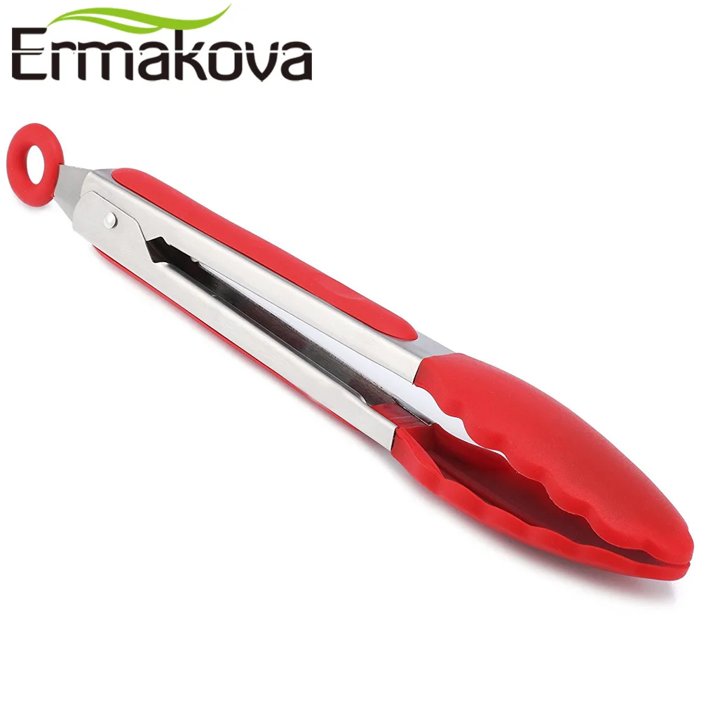 ERMAKOVA 2 шт./компл. 9 дюймовые и 12 красные кухонные щипцы из нержавеющей стали