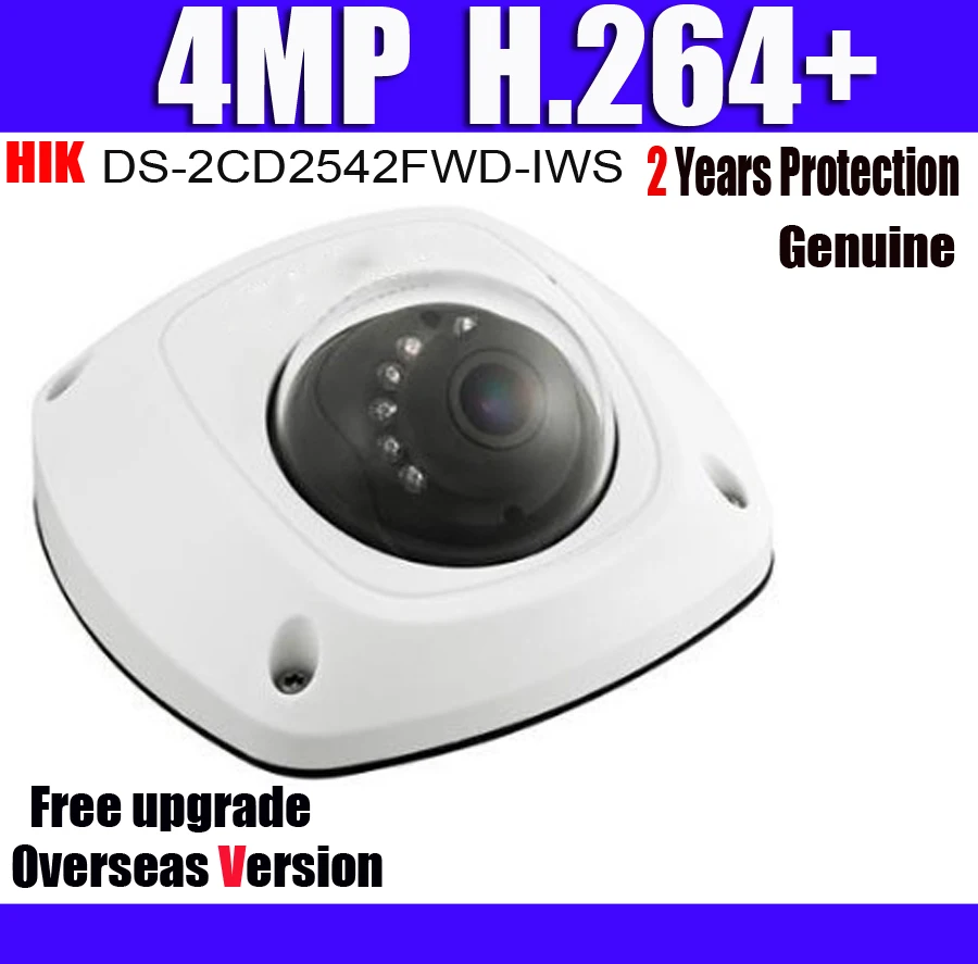 DS 2CD2542FWD IWS 4MP POE IP67 IK08 WDR Mini Dome CCTV IP Camera SD