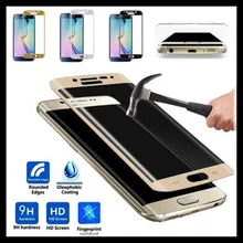 100 шт/партия полное покрытие прозрачная изогнутая 3D Защитная пленка для экрана из закаленного стекла для Samsung Galaxy S6 Edge