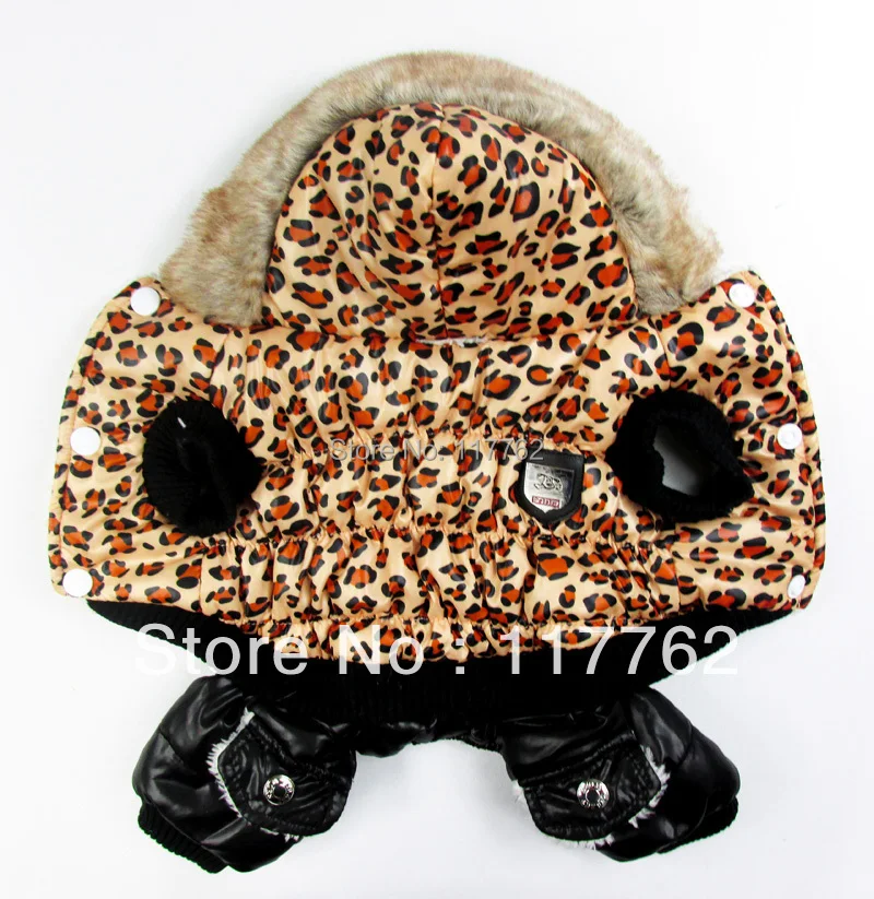 Retail pet dogs winter coat with Leopard design Free Shipping Dogs Clothes new clothing for dog