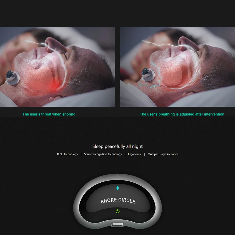 

Smart Snore Stopper Biosensor anti snore Sleeping Aid with APP and sleep monitor sleep aid device CPAP replacer Stop Snoring