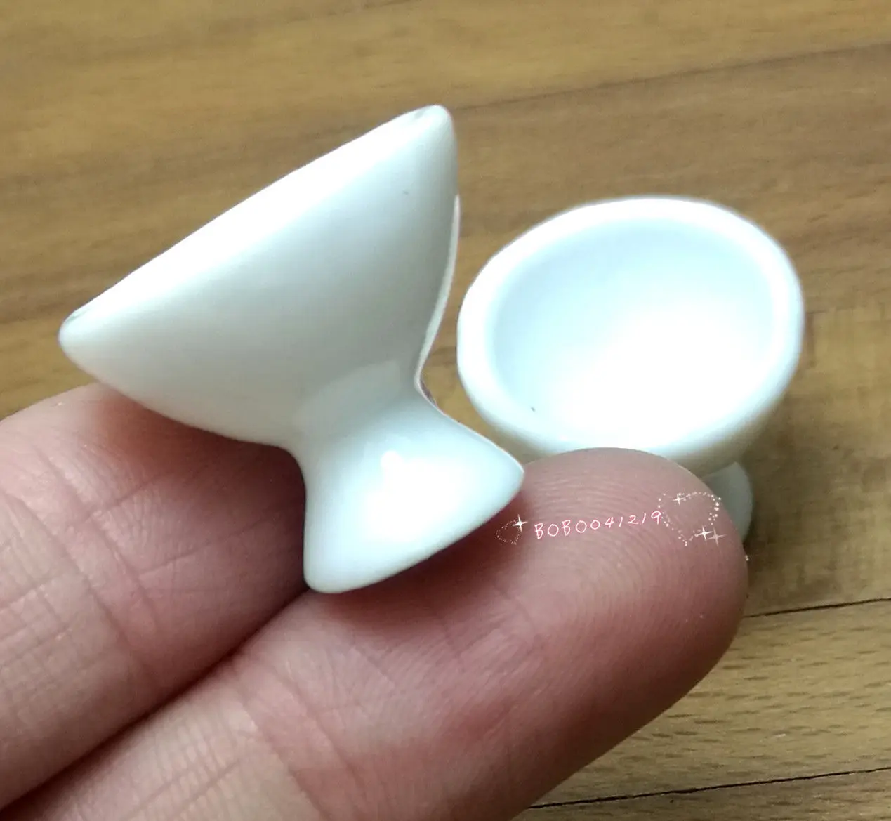 

Dollhouse Miniature 1:12 Toy 2 Pieces Porcelaine Tall Stalk Bowls H1.7cm SPO613