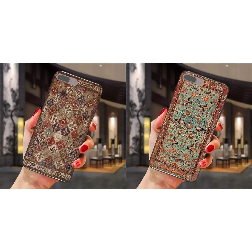 

TPU Phone Cover Case Ethnic Persian Carpet Floral Pattern For Apple iPhone X XS Max XR 4 4S 5 5S SE 6 6S 7 8 Plus