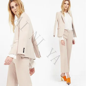 

Professional Womens Business Work Suits With 2 Piece Jackets+Pants For Ladies Office Blazers Outfits Female Trousers Suit