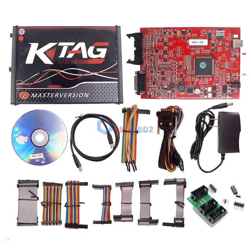 Online V2.47 en línea de la UE rojo KESS V2 5.017 maestro OBD2 Gerente de KESS V5.017 4 LED KTAG V7.020 BDM marco K TAG 7.020 ecus Chip