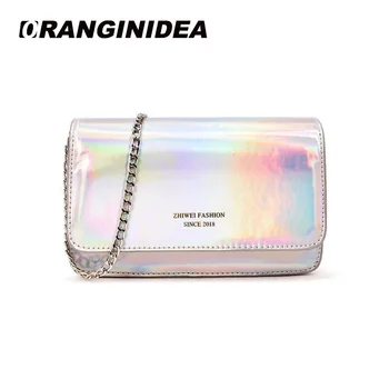 

Chic Harajuku Holographic Messenger Bags Women Mini Shiny Hologram Bag Girl Chain Laser Shoulder Bags Lady Small Crossbody Bag
