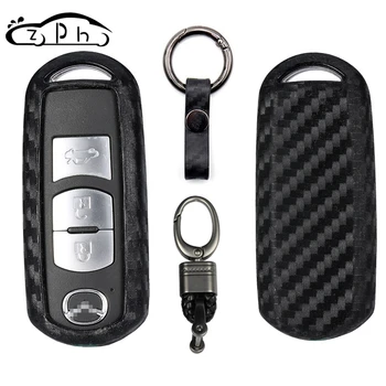 

Soft Silicone Carbon Car Key Case Cover for Mazda 2 3 5 6 Axela Atenza CX-5 CX-7 CX-9 2014 2015 2016 2017 CX-3 Speed Miata MX5