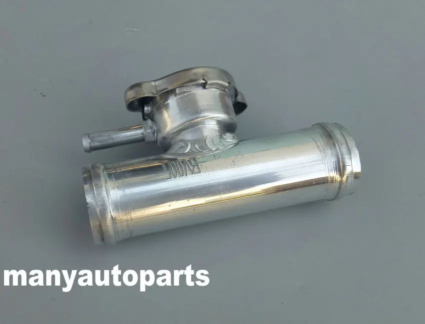 1-1//4 32mm Aluminum In Line Radiator Hose Pipe Filler Neck With Cap Silver