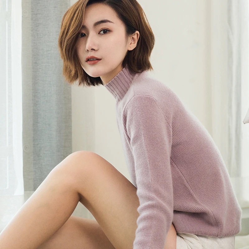 adohon 2017 womens winter Cashmere sweaters and auntmun women knitted Pullovers High Quality Warm Female Turtleneck Solid Casual