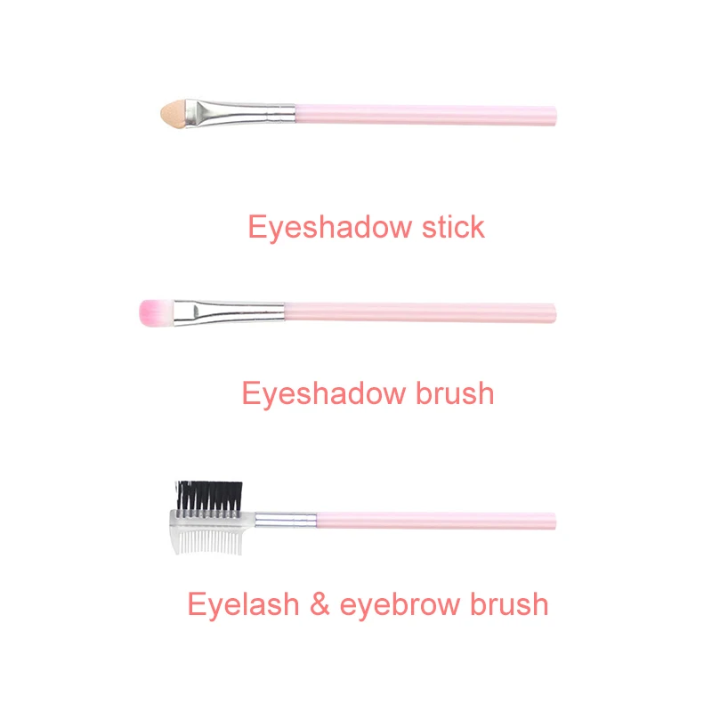 YALIAO 5pcs Pink Cosmetic Brush Set Eyeshadow Eyebrow Lip Brush Nylon Hair Make Up Brushes High Quality Powder Brush Makeup Tool