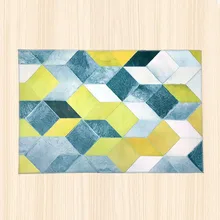 Современный геометрический 3d коврик для кухни для гостиной ковер пэтчворк скандинавский абстрактный желтый серый ковер с кубиками коврик