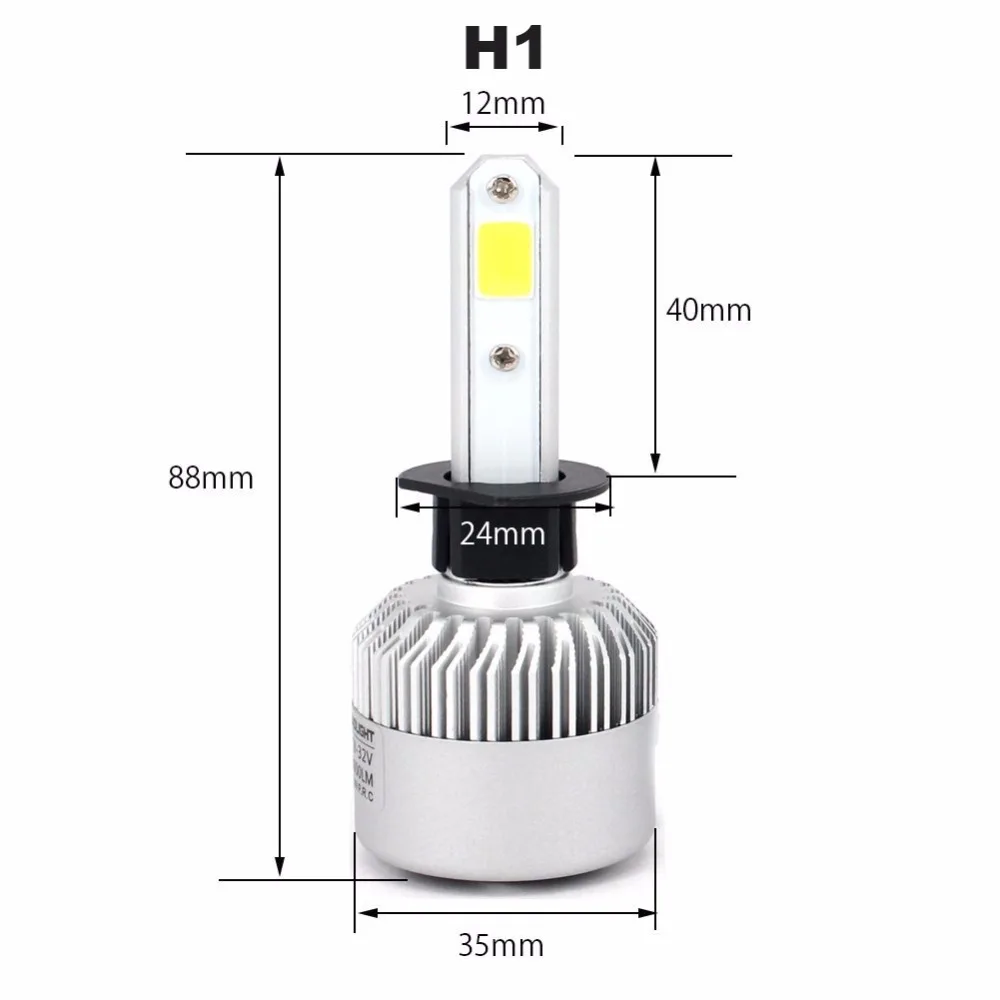 H7 H13 H11 H1 9004 9007 881 H3 COB Светодиодный фар 72 Вт 8000LM все в одном Автомобильный светодиодный фары лампы Автомобильные фары Противотуманные фары