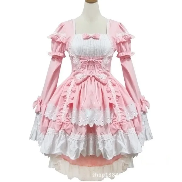 pink and white lolita dress