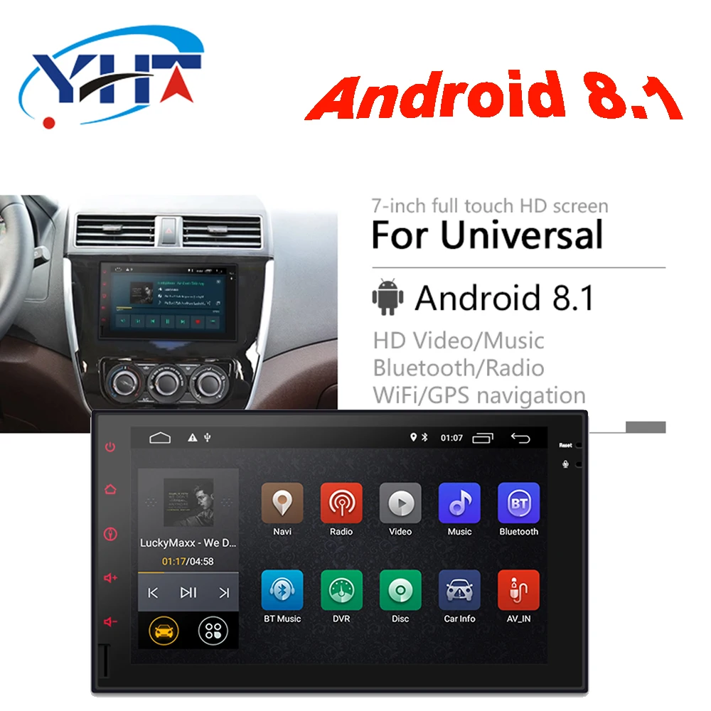 

2din 7" inch Quad-Core 1+16G Android8.1 Universal Car Radio DVD Player For NISSAN QASHQAI PATROL TREEANO VERSA MURANO In Dash