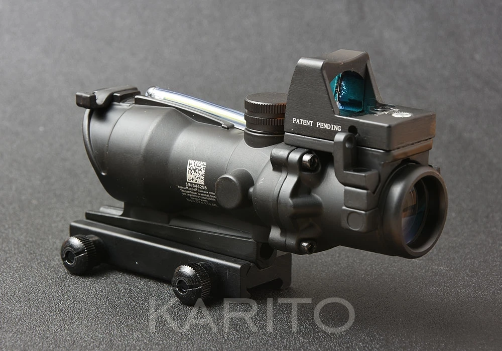 Тактический trijicon в стиле ACOG красные оптоволоконные оптики 4x32 Призма прицел и Красный точка зрения с Глок крепление база M9986