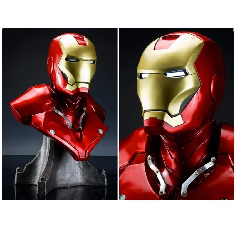 

1/1 Scale Iron Man Sideshow MK3 Tony Strak (LIFE SIZE) 1:1 BIG Statue Resin BUST With Led Eye H 55cm