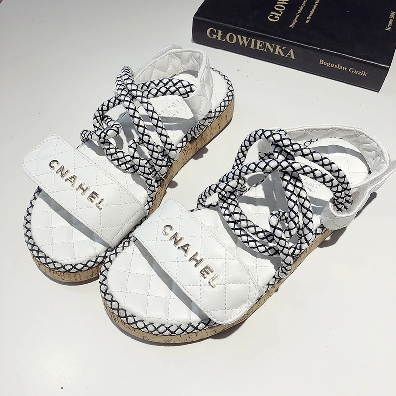 

Casual Women Sandals Rome rope Hollow ladies shoes Outdoor fashion Platform Beach hook-loop Summer sandalia feminina 2019 new