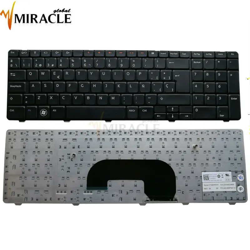  Repair You Life Laptop Keyboard FOR DELL N7010 17R Spanish laptop keyboard Free shipping V104025CK1