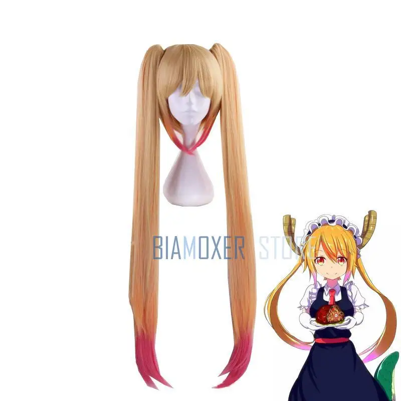 Парик для косплея Kobayashi san Chi No Maid Dragon Tohru 100 см|Костюмы аниме| |