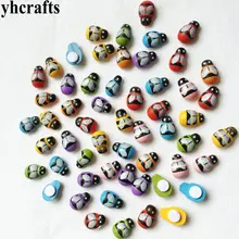 500 шт./лот, цветные деревянные наклейки с пчелами, пасхальные поделки, украшения для растений, весеннее украшение для детского сада