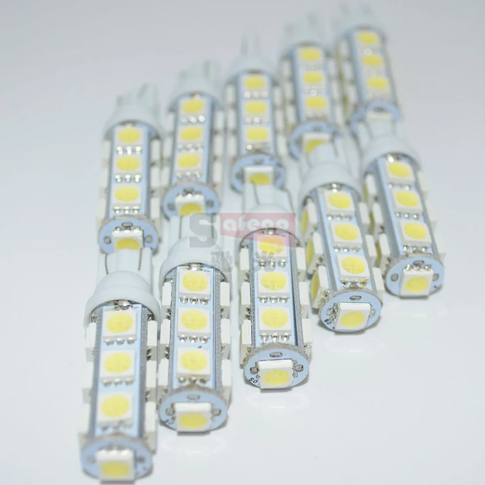 50 шт./лот Автомобильные светодиодные W5W 194 T10 13smd 5050 свет 13SMD автоматического включения света резервный свет t10 w5w светодиодные лампы