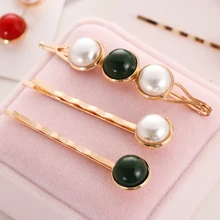 3 шт. корейские модные металлические заколки для волос заколка с жемчужиной красочные бусины заколки для волос, волосы аксессуары для укладки