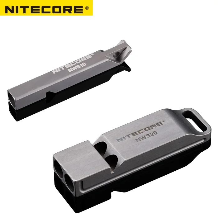 

Nitecore NWS10 NWS20 Titanium Emergency Whistle Necklace Pendant Outdoor 120dB with Key Chain+Free Shipping