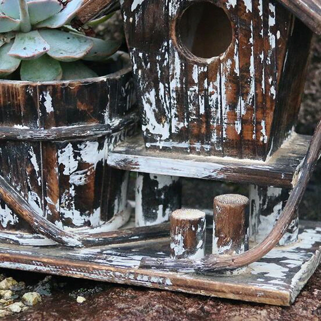 Wooden Pot for Succulent Decorative Container Planter Cacti Flower Bonsai, Garden Home Table Desktop Decor Ornament