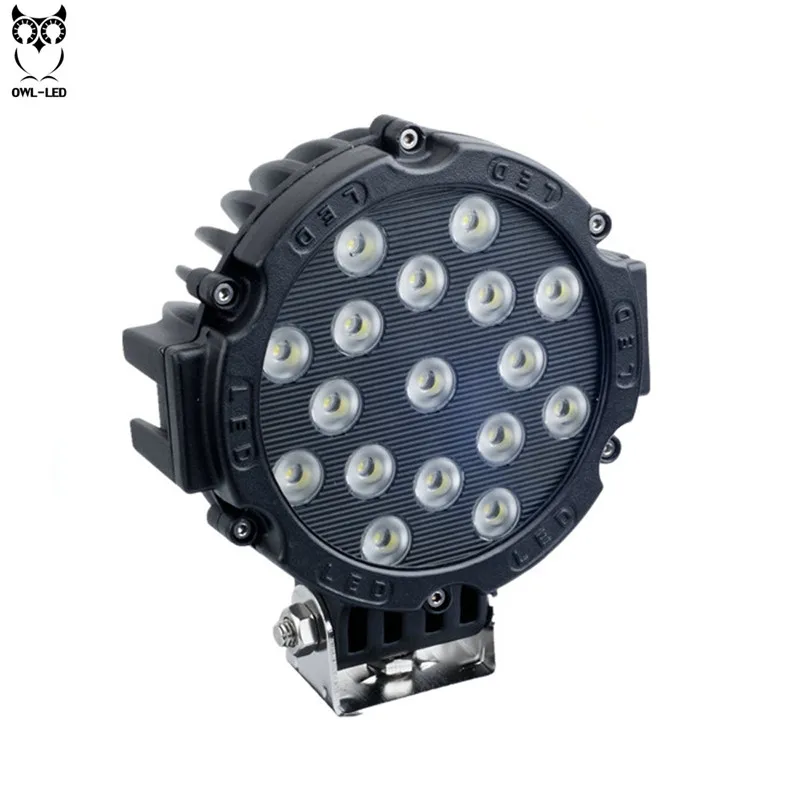 

7inch 12V 24V 51W LED Work Light External lights For Tractor Jeep, ATV, Motorcycle LED Offroad 4x4 4WD off road work lights