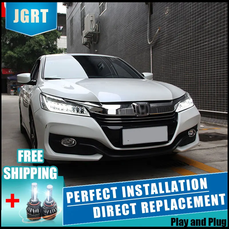  2PCS LED Headlights For Honda Accord 2016 Car Led Lights Double Xenon Lens Car Accessories Daytime  - 32887225343