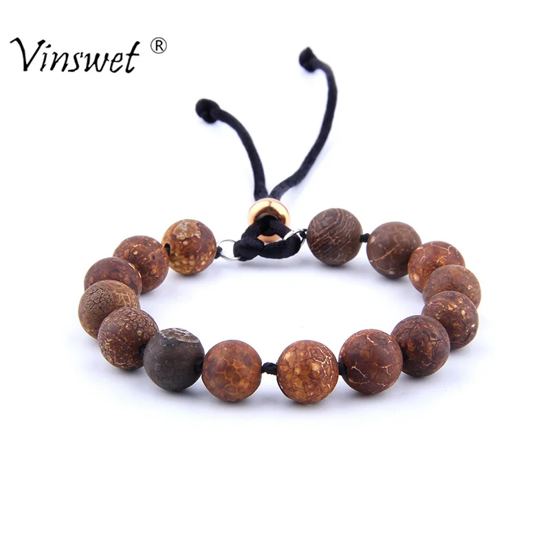 

Fashion Natural Stone Agates Strand Bracelet Men Fashion Chakra Beaded Bracelets for Women Men Handmade Jewelry
