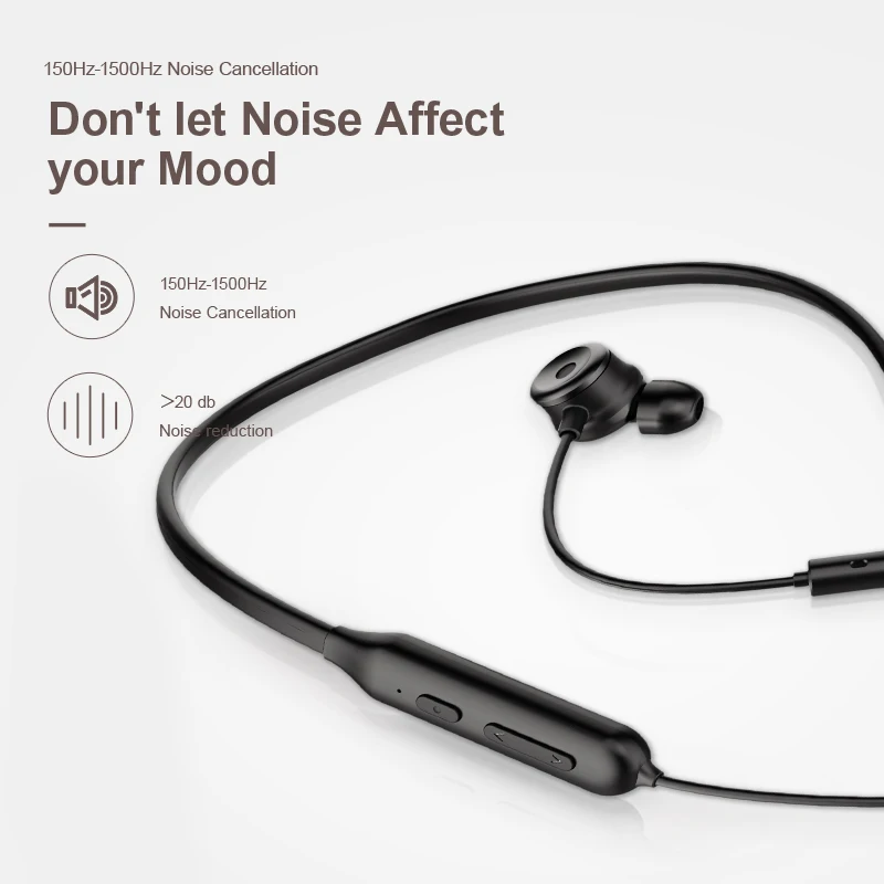 Skup Baseus S15 aktywne słuchawki z redukcją szumów zestaw słuchawkowy Bluetooth słuchawki ANC sportowe z pałąkiem na kark bezprzewodowe słuchawki z mikrofonem dla iPhone Samsung